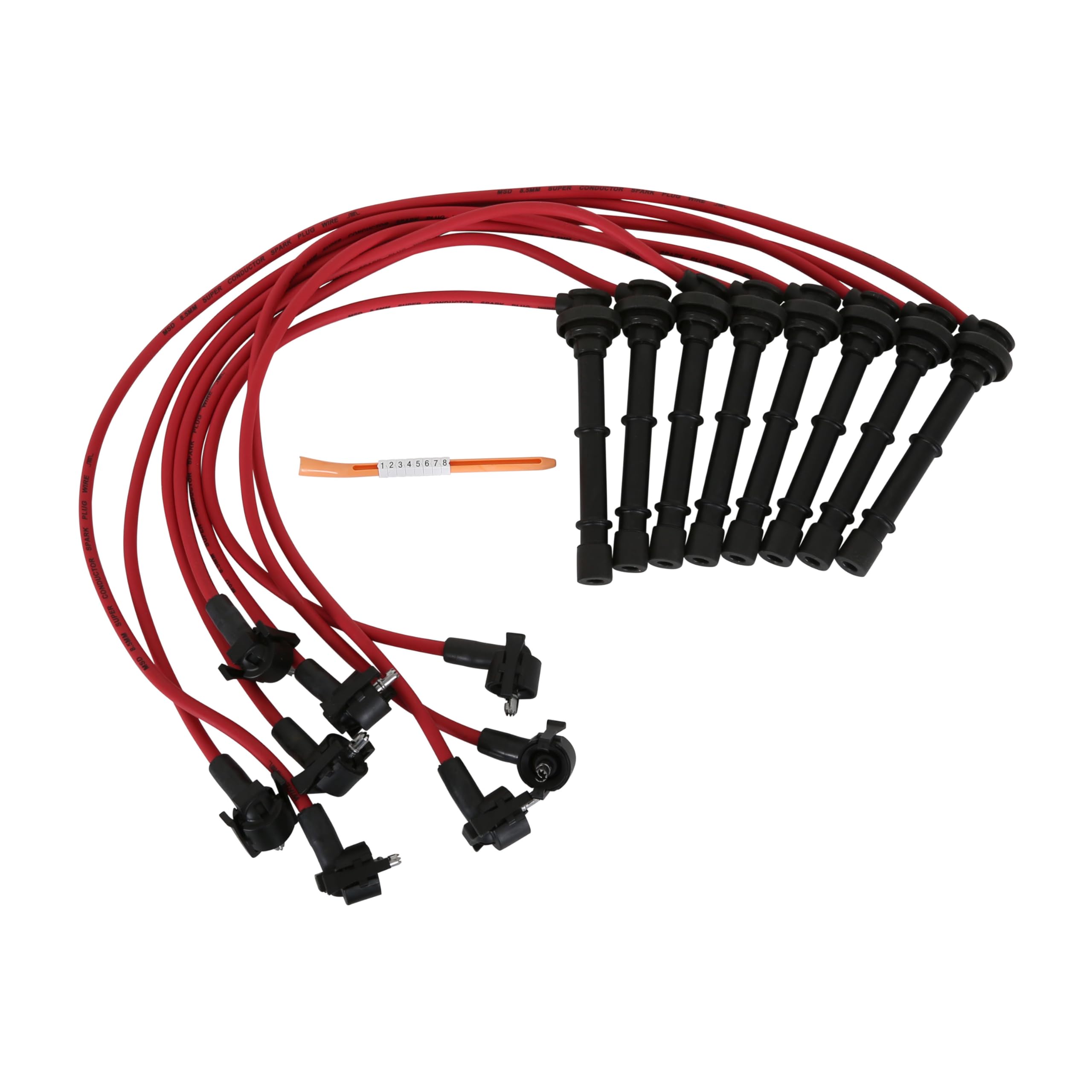 Super Conductor MSD 32219 Spark Plug Wire Set, Red