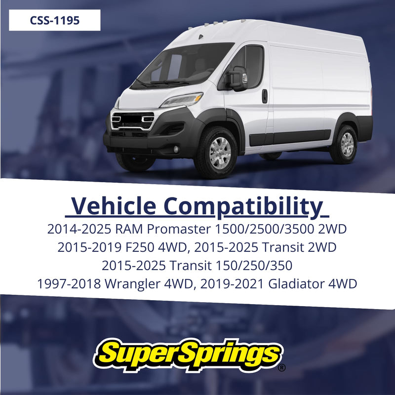 CSS-1195 SuperSprings | SumoSprings Coil for various applications | 1.95 inch inner wall height, Black