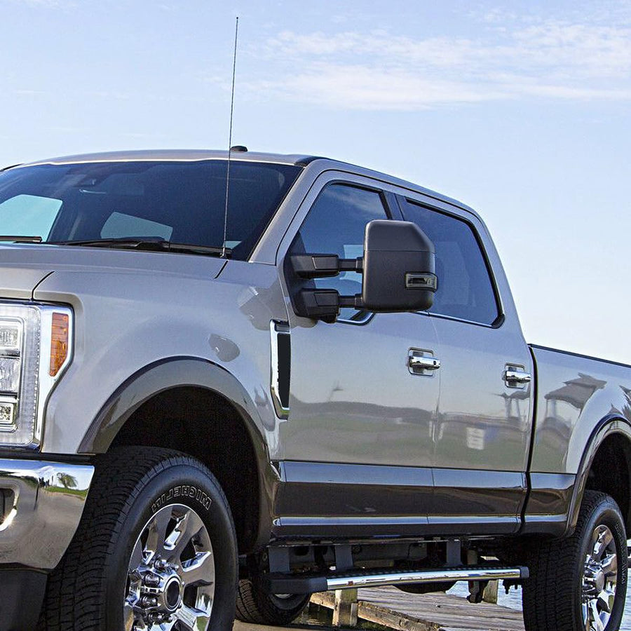 Tow Mirrors Spec-D Tuning Power Heated w/Temperature Sensor +Smoke LED Signal Compatible with 2017-2019 Ford F250 F350 F450 Super Duty Left + Right Pair