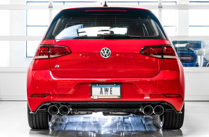 Mk7 Golf R AWE Tuning SwitchPath Exhaust w/Chrome Silver Tips 102mm - 3025-42064