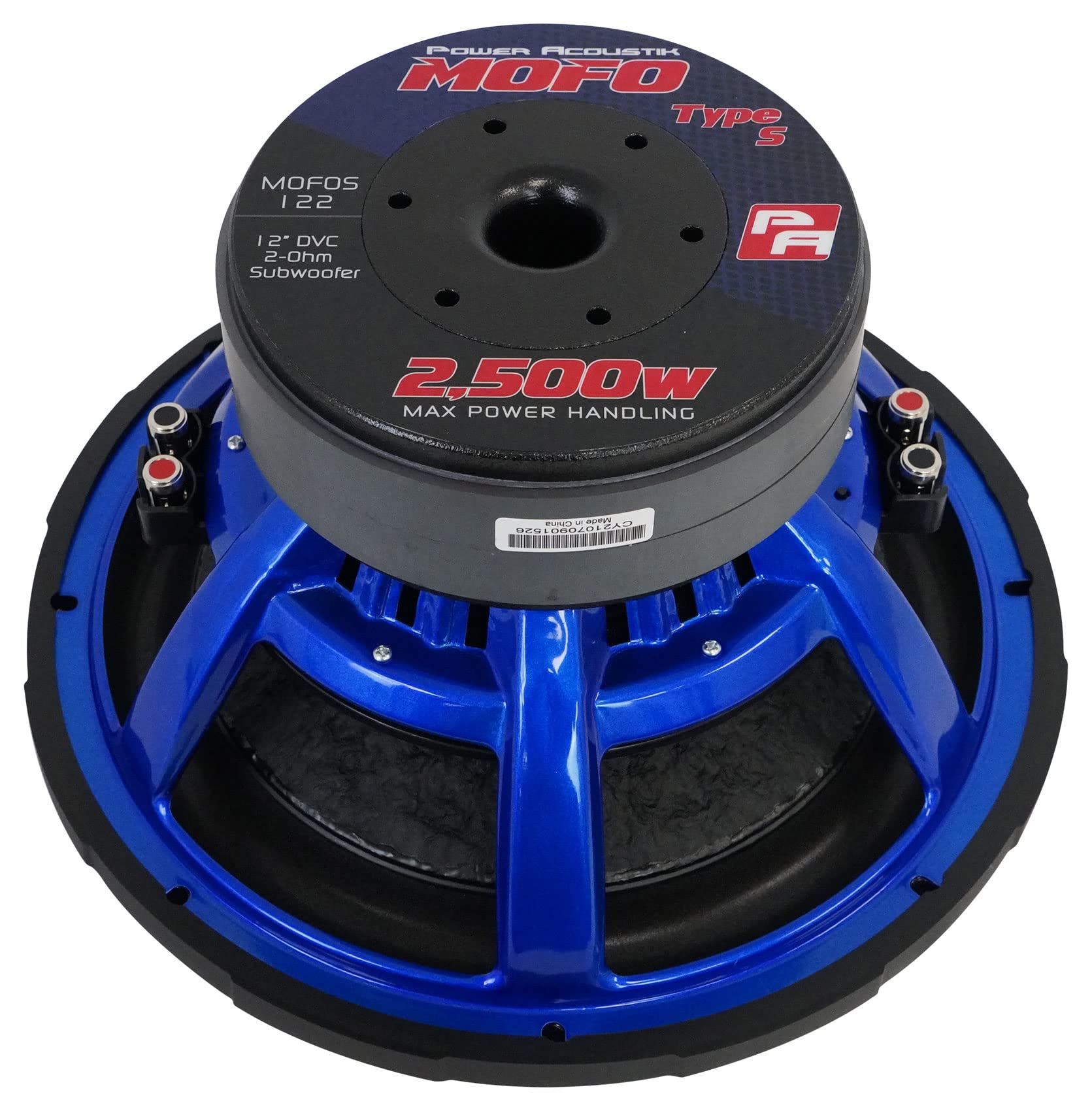 MOFOS-12D2 Power Acoustik 12" Dual 2 Ω 1200W RMS Subwoofer, Black
