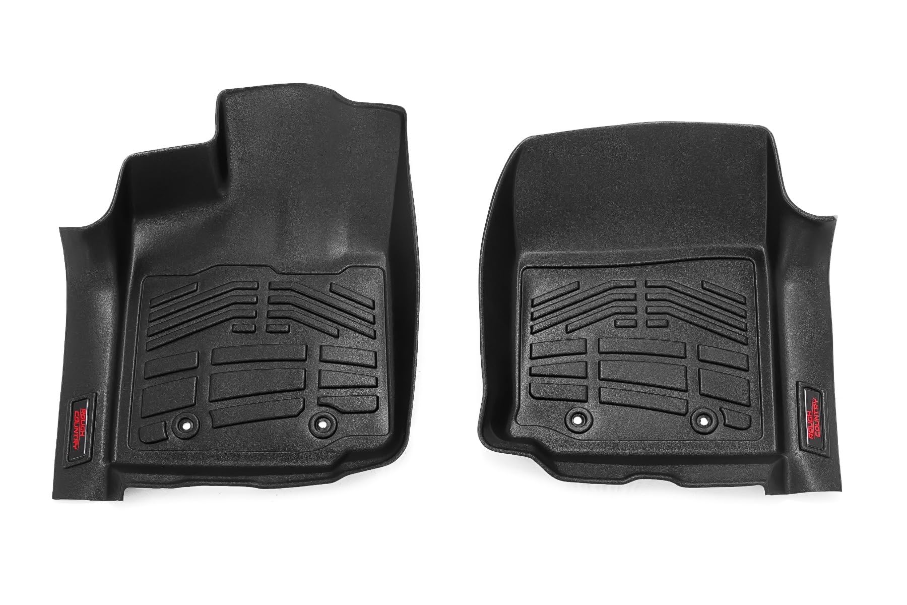 Sure-Fit Rough Country Front Floor Mats for Toyota Tacoma (2016-2023) - Waterproof, Non-Slip Flexible Floor Mat, Front Set