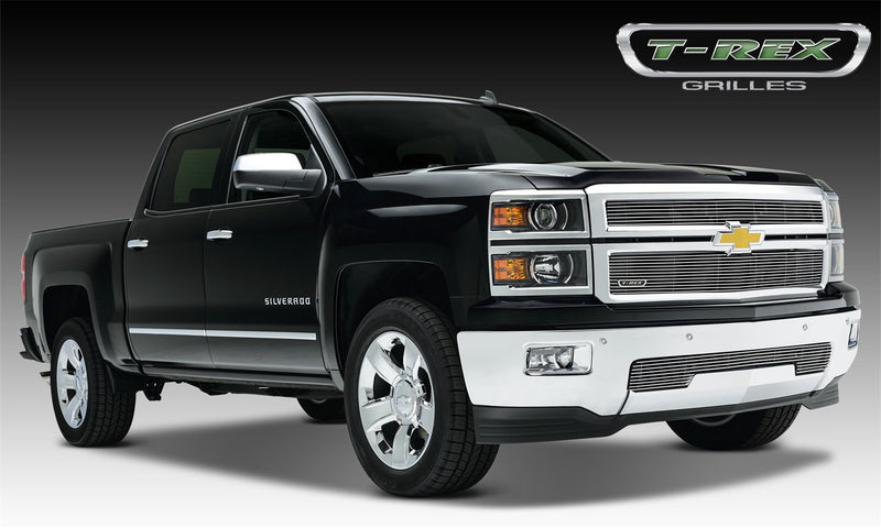 Polished T-Rex Grilles 2014-2015 Silverado 1500 Billet Grille, 2 Pc, Replacement - PN #20121