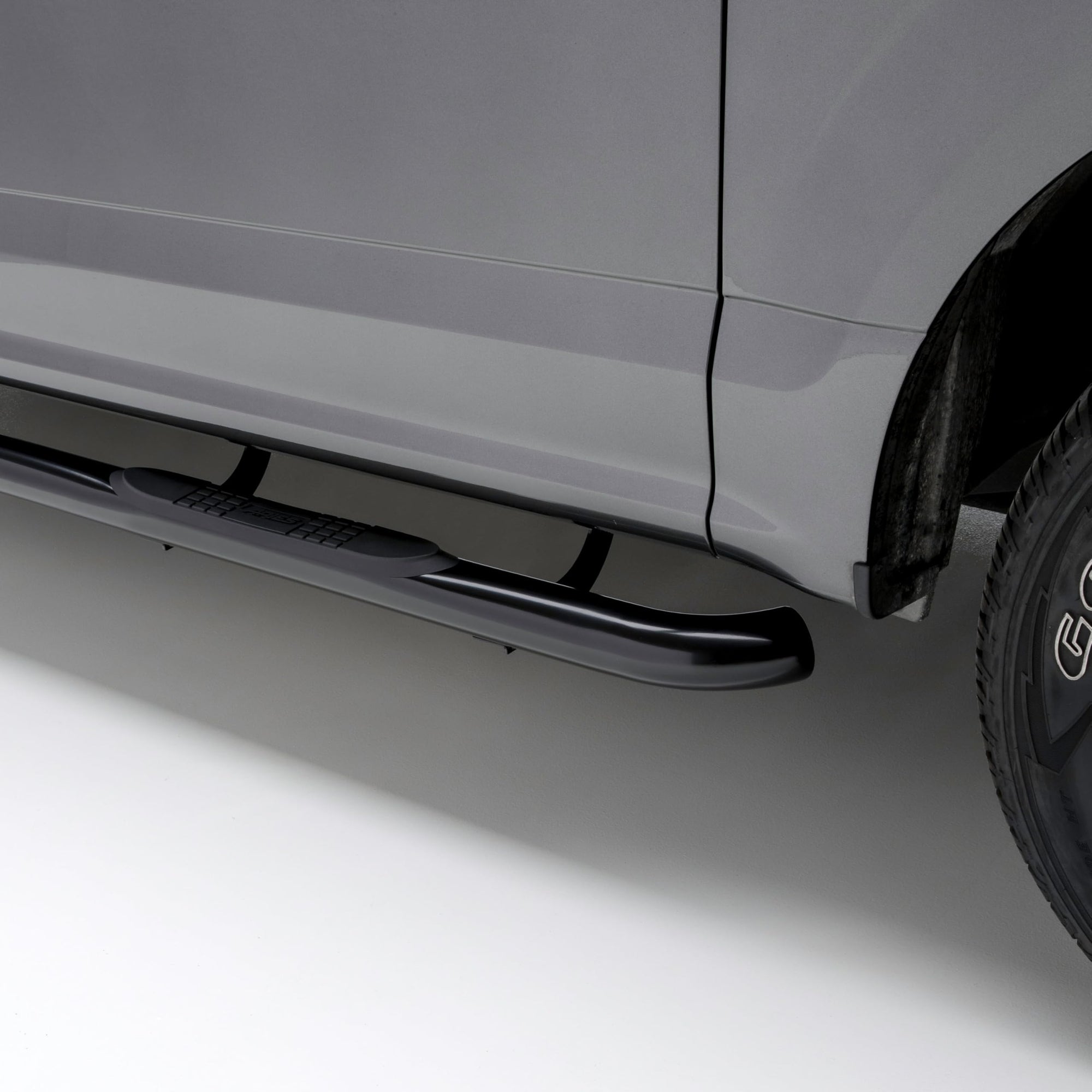 3-Inch Round Black Steel ARIES Nerf Bars, No-Drill, Fits Select Nissan Frontier, Suzuki Equator