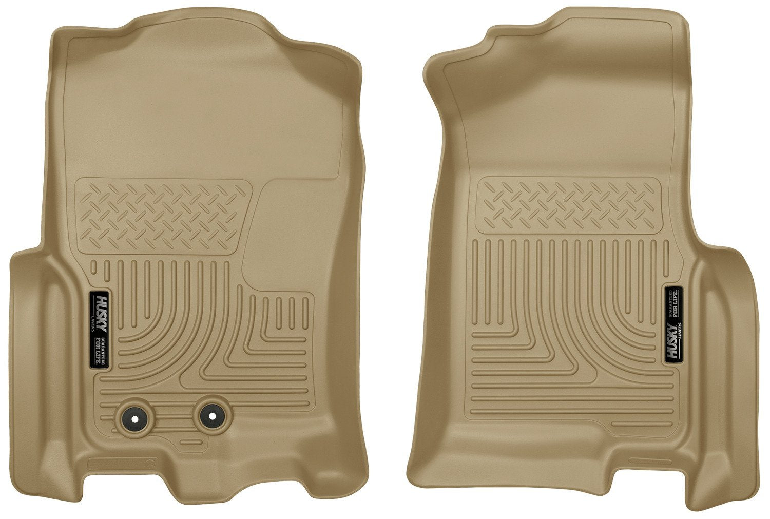 Weatherbeater Husky Liners Floor Mats | Fits 2011-2017 Ford Expedition (incl. 15-17 EL Platinum); 2011-2015 Lincoln Navigator Base; 2011-2017 Navigator L/Reserve/Select | Front Row, 2-pc Tan - 18373