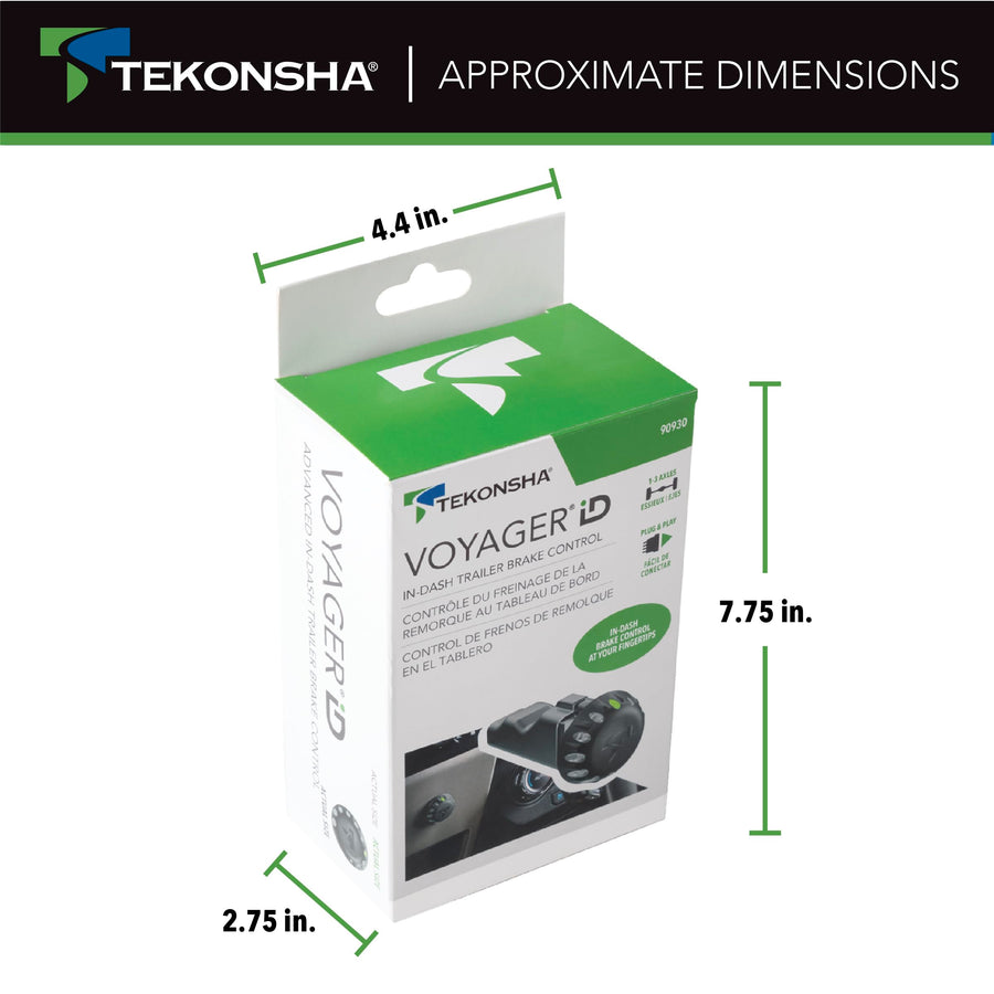 Tekonsha Voyager iD 90930 Trailer Brake Controller, Proportional, 1 to 3 Axles