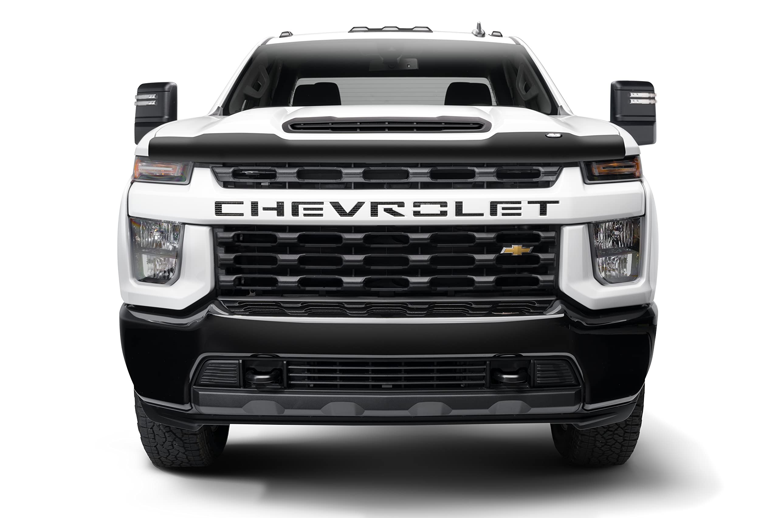 Bugflector Hood Shield / Protector Auto Ventshade [AVS] | Fits 2003 - 2005 Chevy Silverado 1500, 2003 - 2004 Silverado 2500,3500 + More | High Profile Bug Deflector - 1 pc., Dark Smoke | 23252