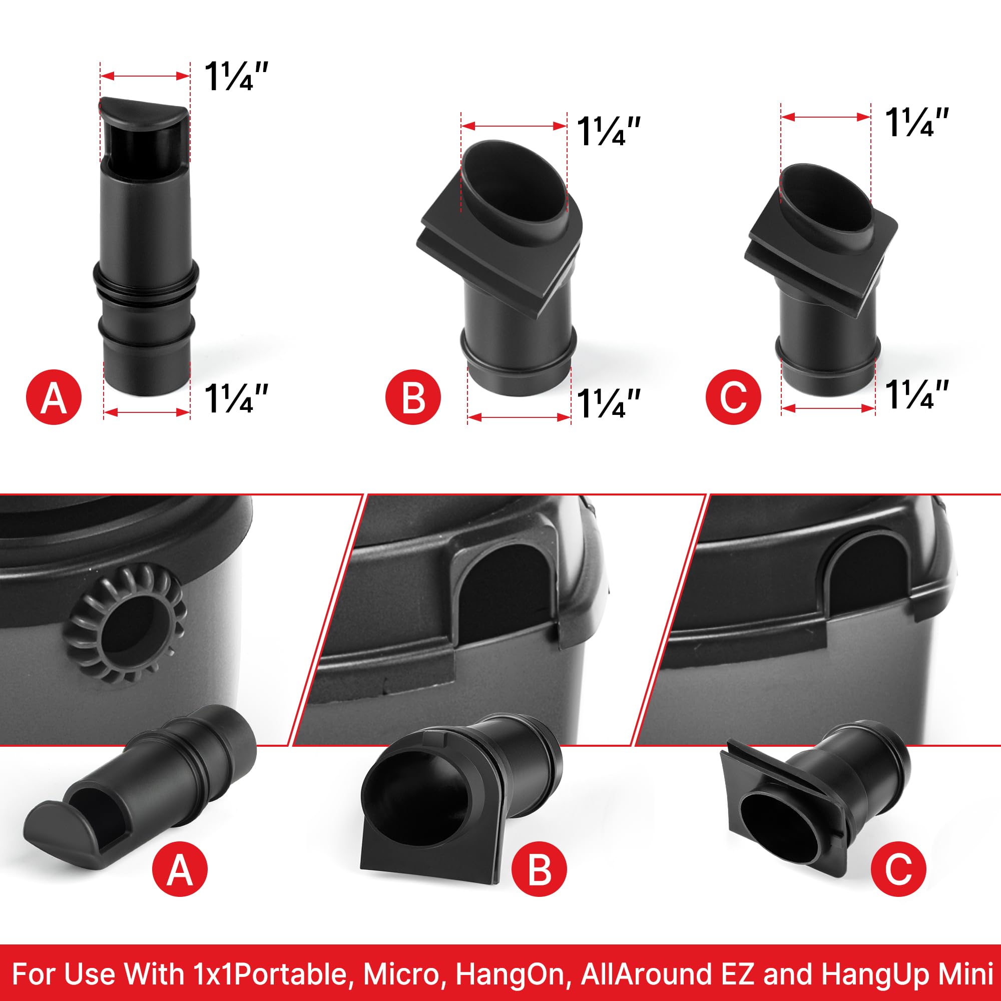 Flexible Hose Shop-Vac 9056400, 1-1/4 in. Diameter x 4 ft. Length, Durable For Wet/Dry Vacuums, Black (1-Pack)