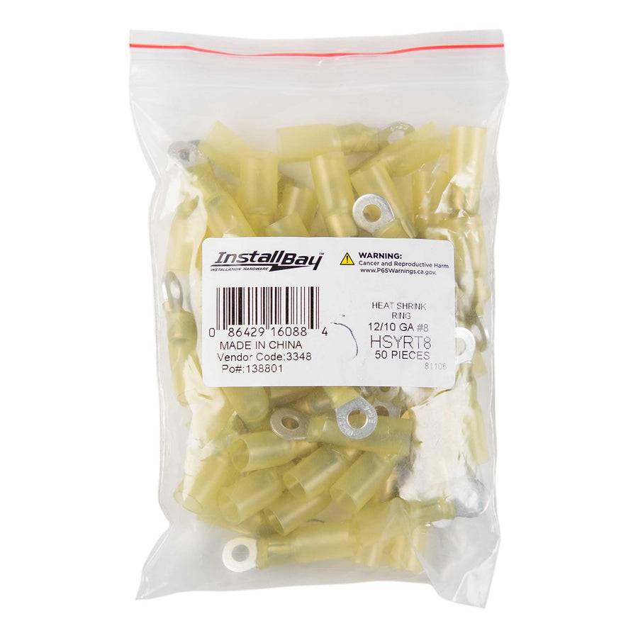 Metra Heat Shrink InstallBay Ring Terminal 12-10 Gauge #8