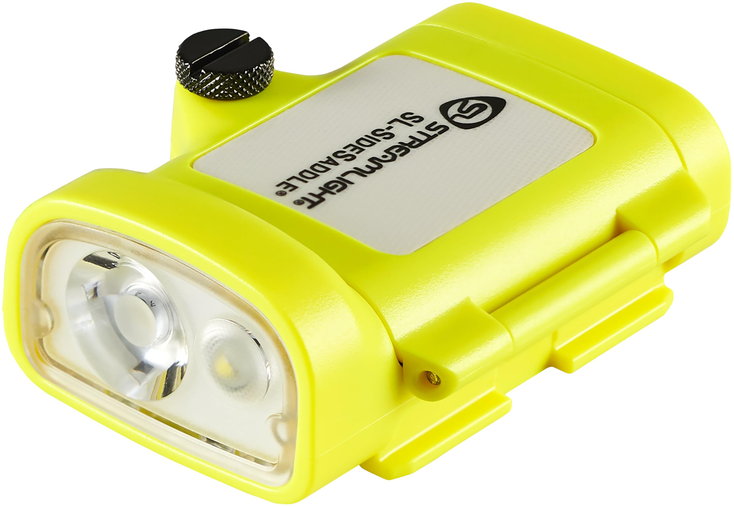 Streamlight 61636 250-Lumen SL-Sidesaddle Hands-Free Universal Hard Hat, Helmet, and Headgear LED Light with Mount and (3) AAA Alkaline Batteries, Yellow