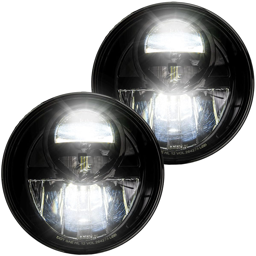 RECON - Premium Ultra Bright CREE LED Projector Headlights Fits 07-18 JK Wrangler 32W LED Low / 39W LED High Beam - (SMOKED LENS)