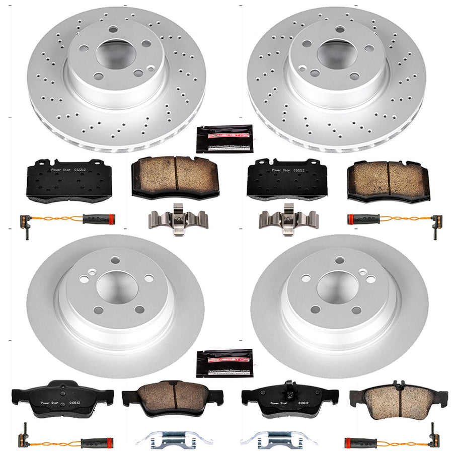 Power Stop CRK2817 Z23 Evolution Geomet Coated Brake Kit Front and Rear For Mercedes-Benz S350 2006, Mercedes-Benz S500 2004-2006 [Model Specific]