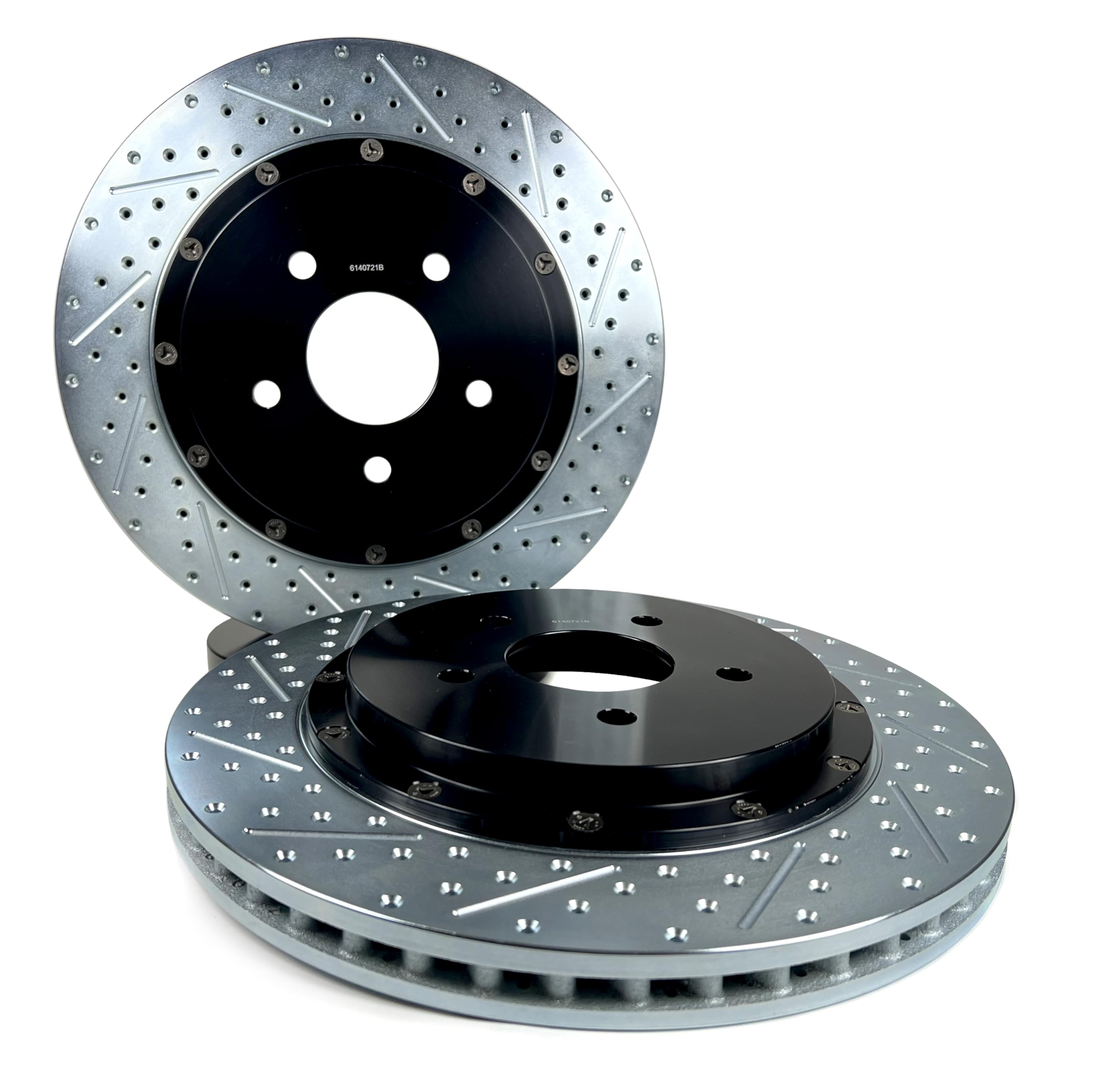 Baer Brakes EradiSpeed+ 2302066 Rear 2-piece Brake Rotors Slotted Drilled Zinc Plated