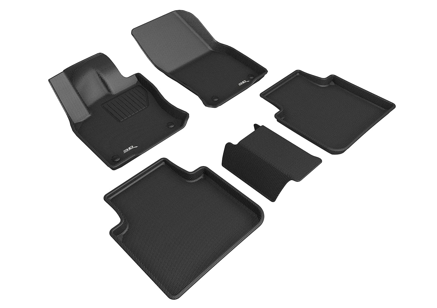 Kagu 3D MAXpider Custom Fit Floor Mat (Black) Compatible with Volkswagen TIGUAN 2018-2023 - Full Set
