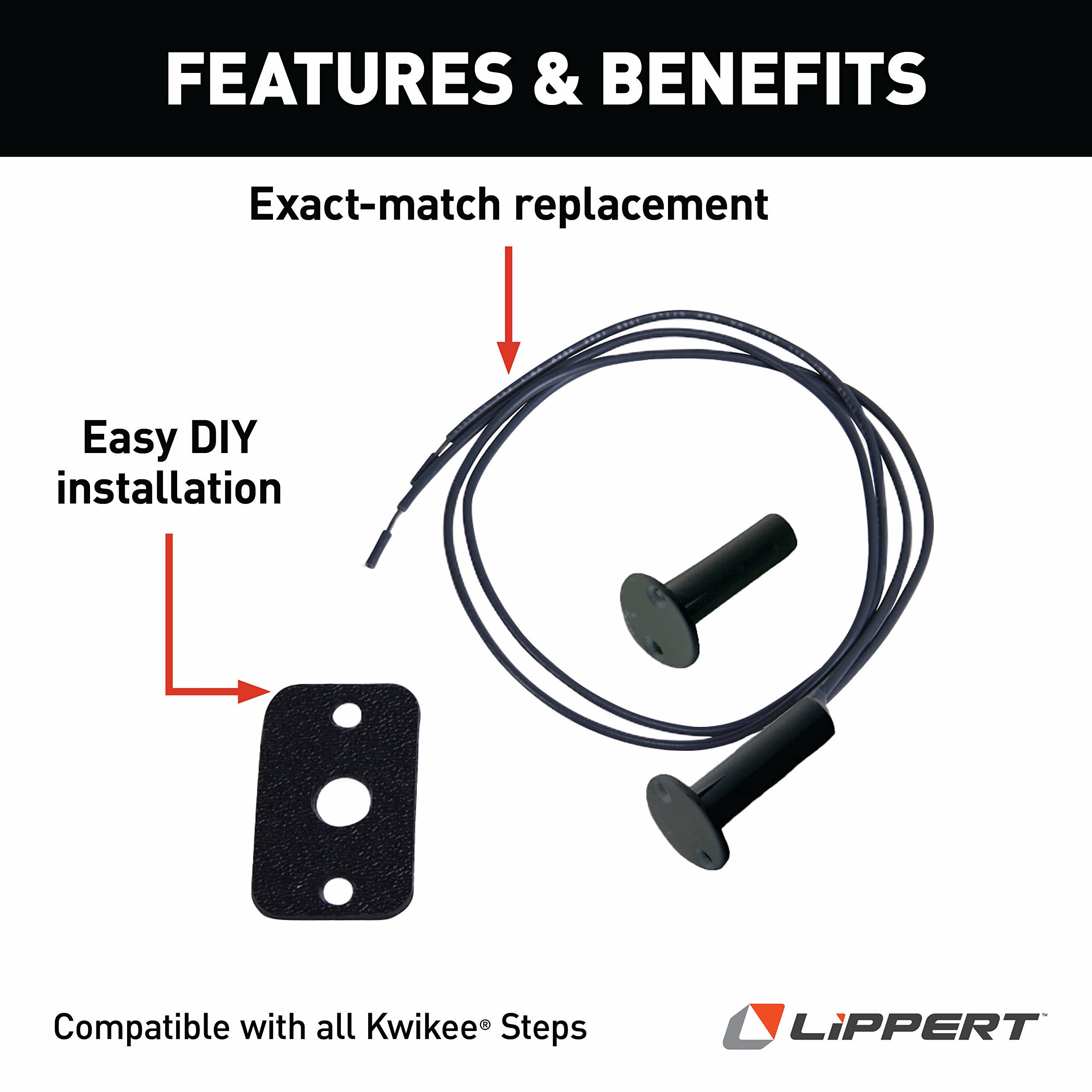 Lippert Switch Kit Replacement with Hinge Mount for Kwikee Electric Steps on 5th Wheel RVs, Travel Trailers, Motorhomes - 905327000