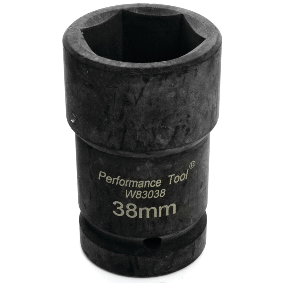 W83038 Performance Tool 38mm Heavy Duty Metric Socket with 20mm Recessed Square Combo for Isuzu, Hino, Mitsubishi Fuso and Import Trucks