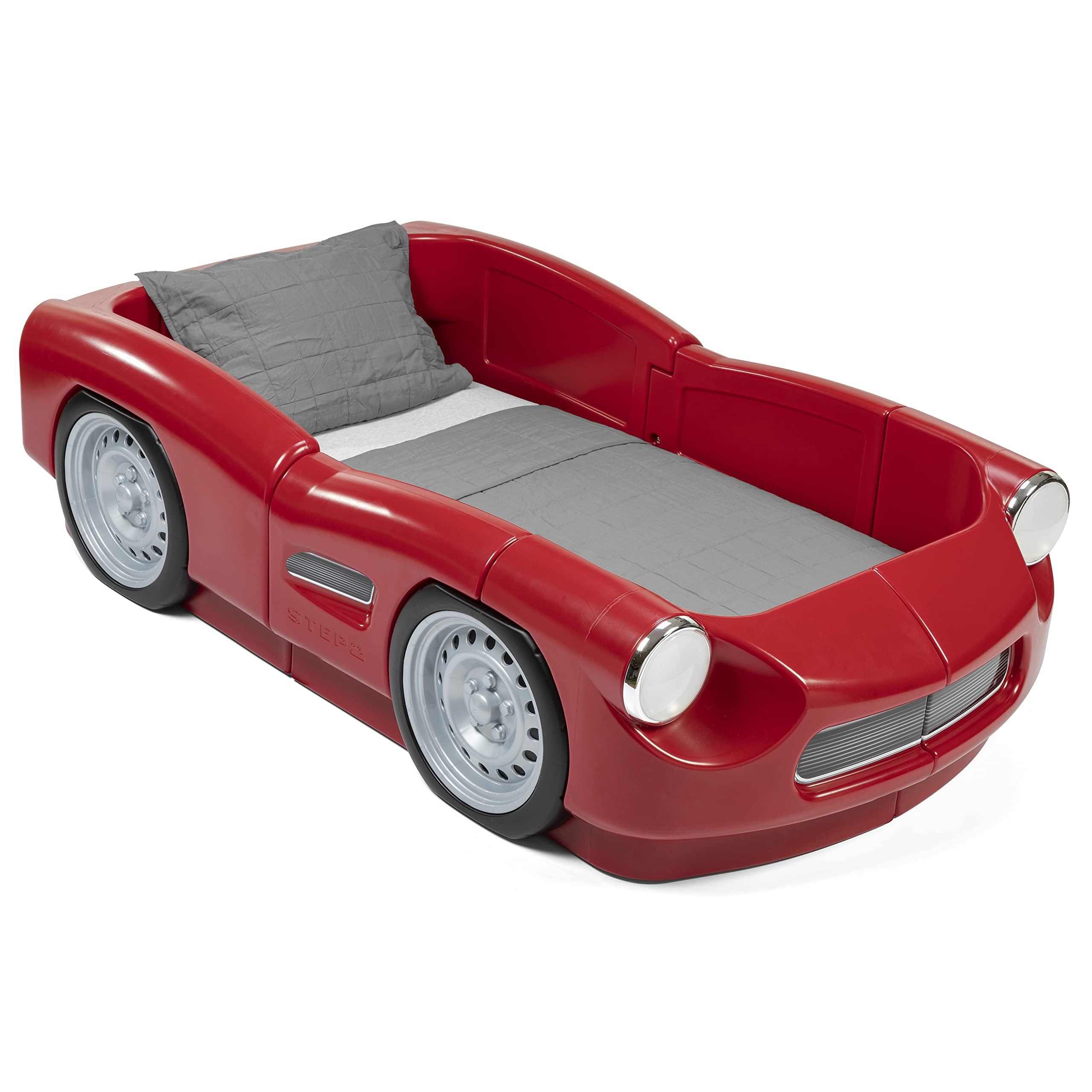 Step2 Toddler-to-Twin Roadster Bed, Crib to Twin Transition Race Car Bed, Adjustable, Ages 3+ Years Old, Easy Assembly, Red