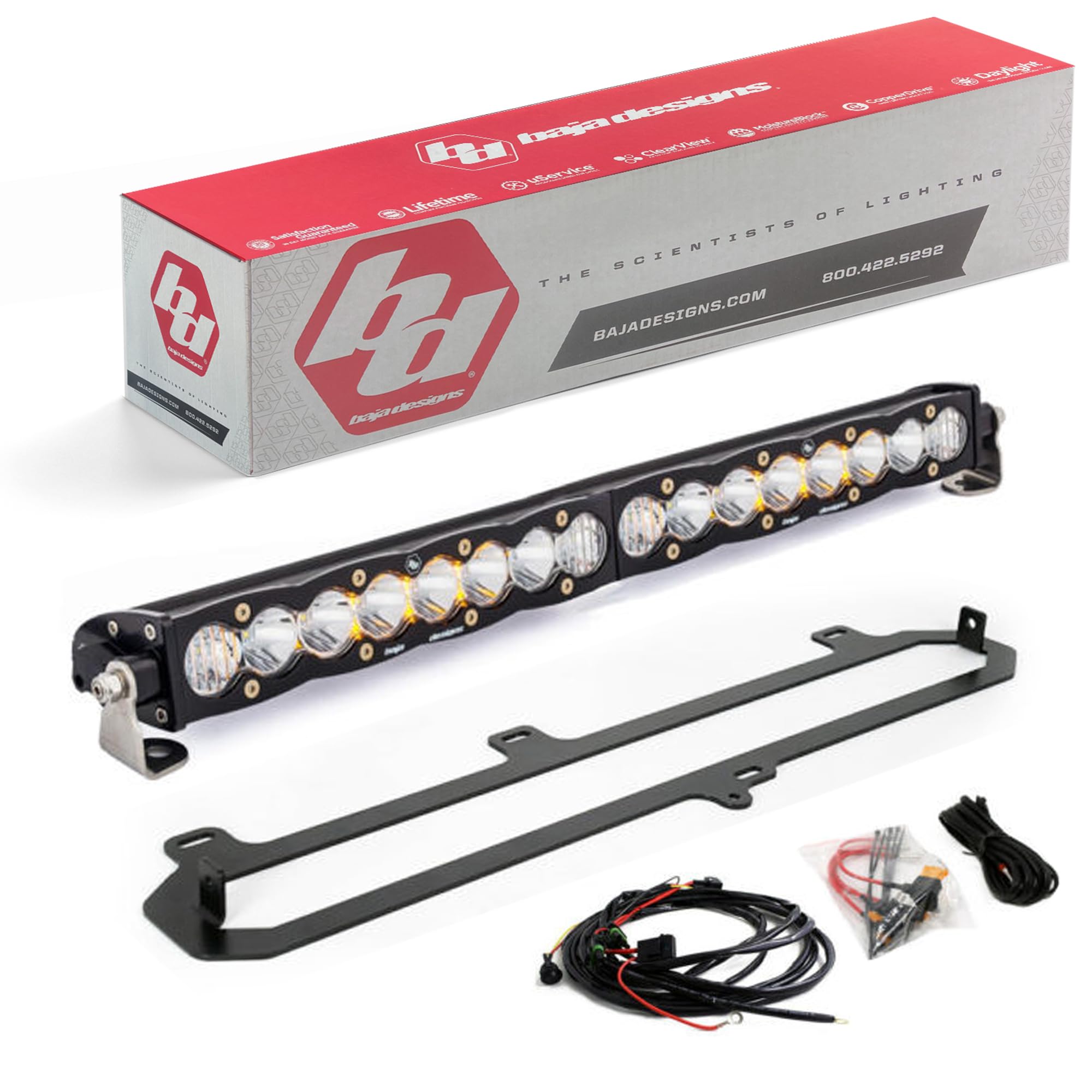 Baja Designs 20-inch S8 LED Bar Replacement Light Kit for Toyota Tundra, TRD Pro 2022-23 Truck (Clear)
