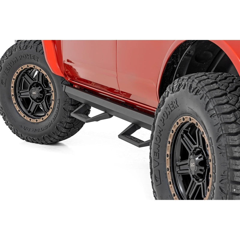 Rough Country Aluminum SRL2 Side Steps for Ford Bronco (2021-2025) 4-Door - Modular Running Boards with Adjustable Step Placement