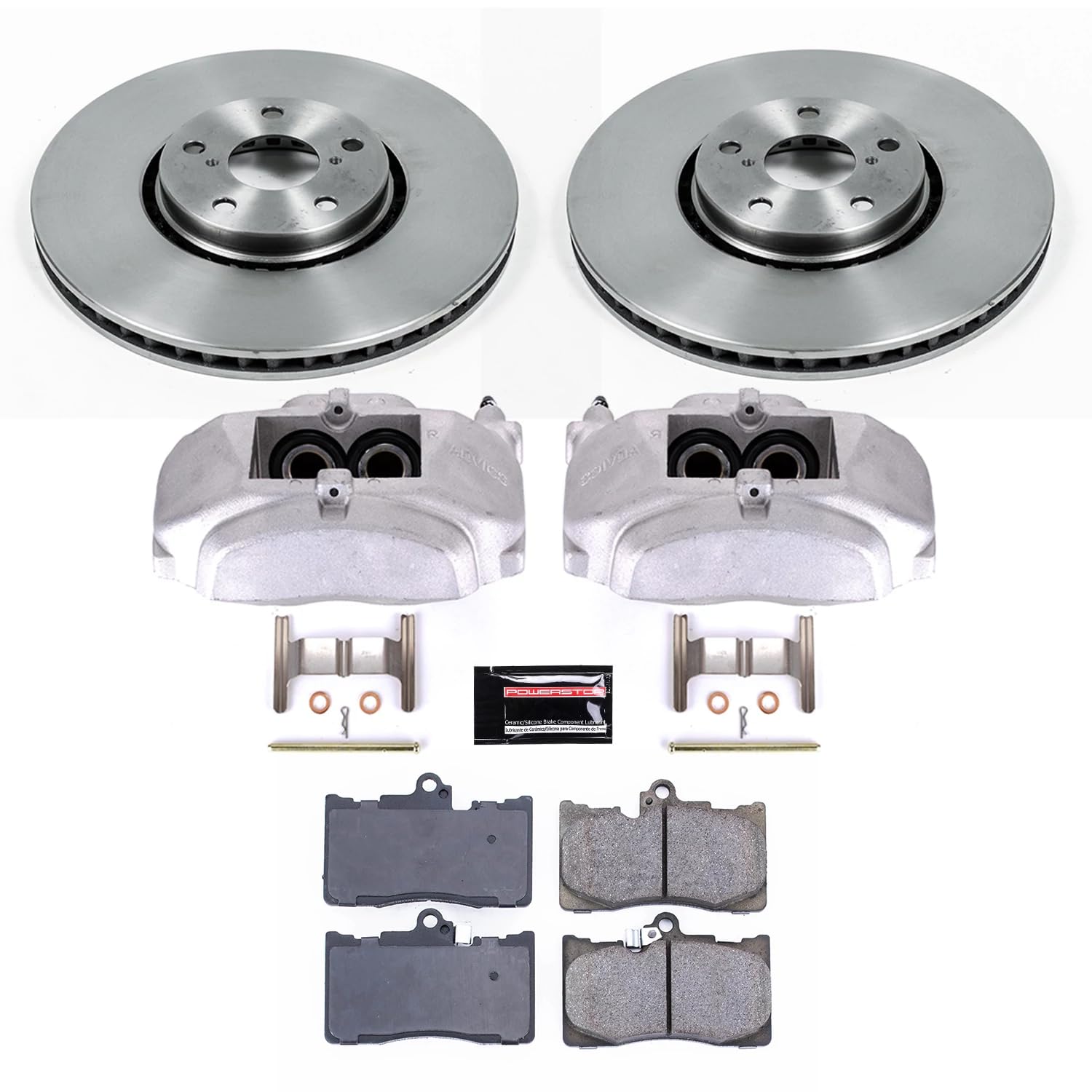 Power Stop Replacement KCOE4633 Autospecialty Front Caliper Kit-Rotors, Ceramic Brake Pads, Calipers