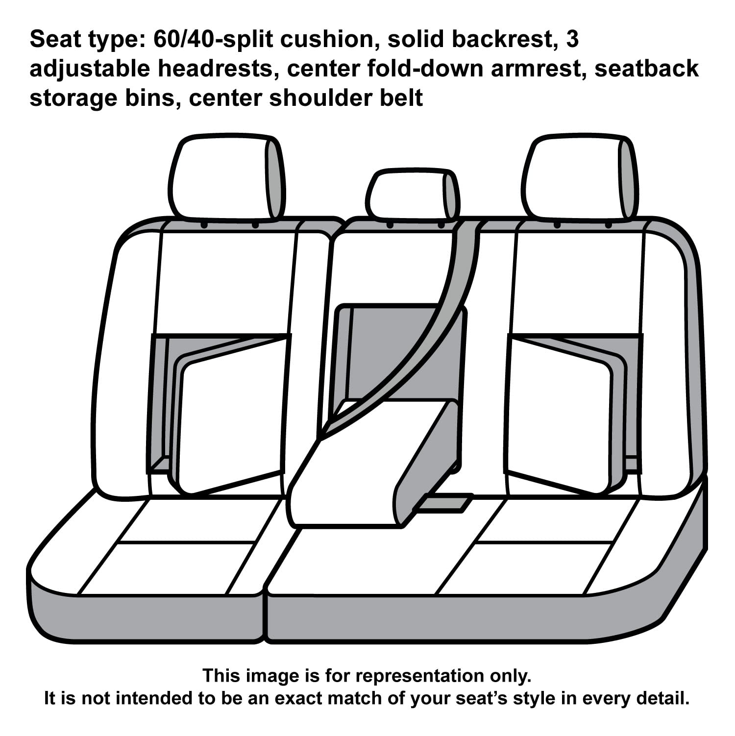 Covercraft Super Dux Carhartt SeatSaver Custom Seat Covers | SSC8486COBK | 2nd Row 60/40 Bench Seat | Compatible with Select Chevrolet Silverado/GMC Sierra Crew Cab or Double Cab Models | Black