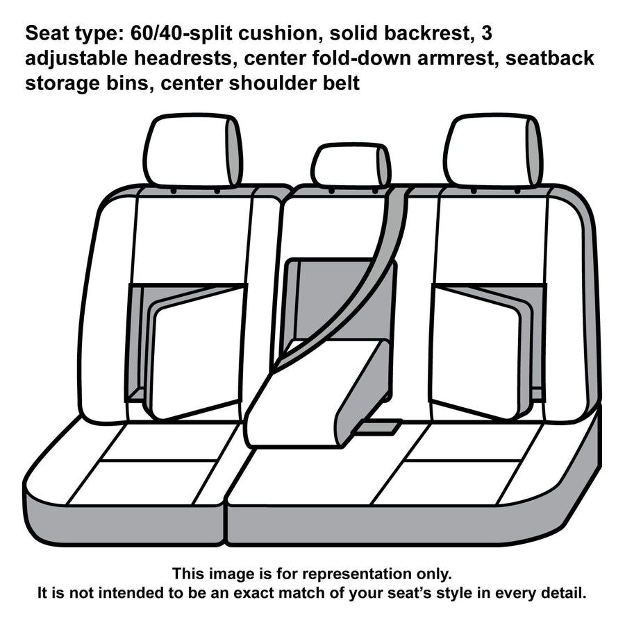 Covercraft Super Dux Carhartt SeatSaver Custom Seat Covers | SSC8486COBK | 2nd Row 60/40 Bench Seat | Compatible with Select Chevrolet Silverado/GMC Sierra Crew Cab or Double Cab Models | Black