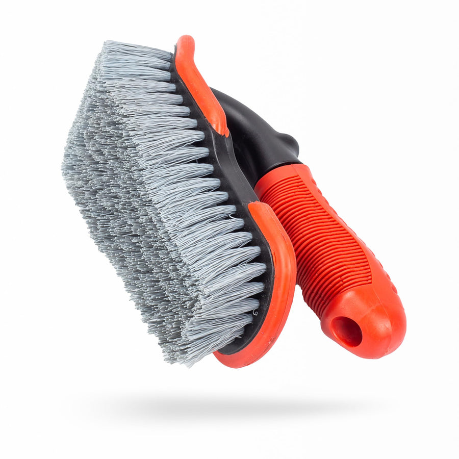 Maxshine Tire & Carpet Universal Curved Brush | Stiff Bristle Cleaning Brush for Car Detailing | Durable Ergonomic Design for Deep Cleaning Tires, Floor Mats & Carpeted Surfaces