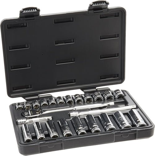 24 Pc. GEARWRENCH 3/8" Drive 6 & 12 Pt. Mechanics Tool Set, Standard & Deep, Metric - 80559