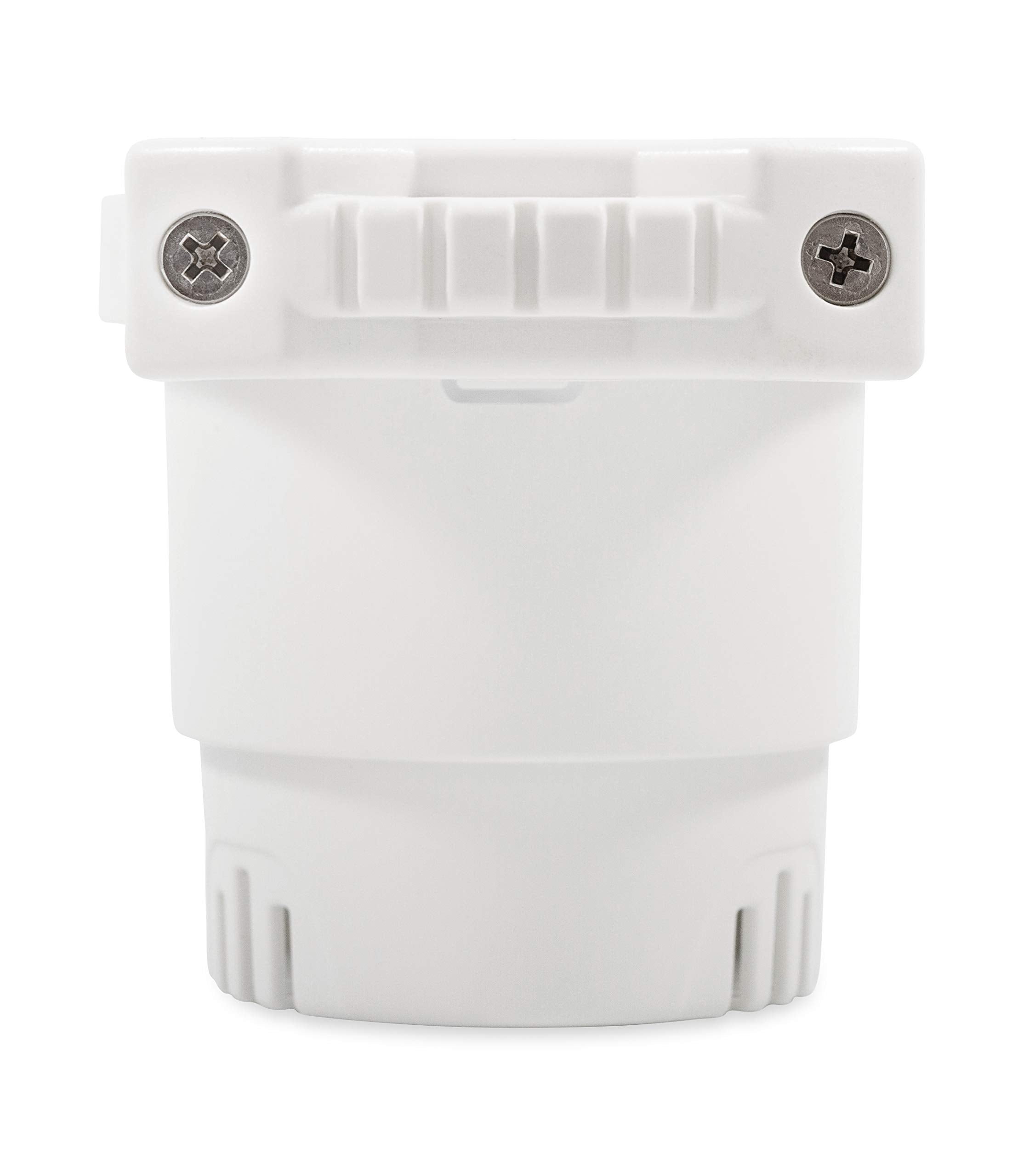 Camco Clamp Mounted Large Cup Holder-Provides a Secure Location for Your Beverage-Mountable for Up to 2-Inch Rail-White (53083)