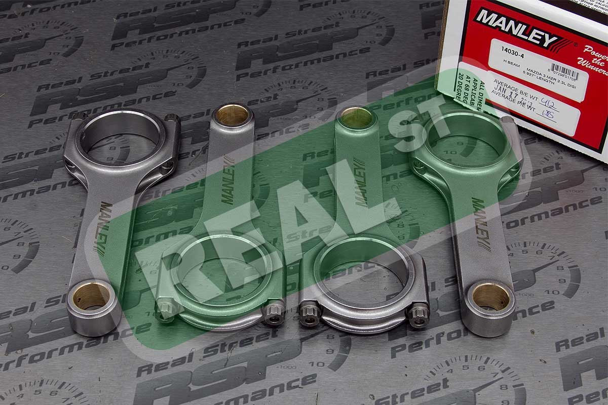 14030-4 Manley Connecting Rod Set (Mazda Speed 3 MZR 2.3L DIDSI Turbo H Beam 22mm P"), 1 Pack