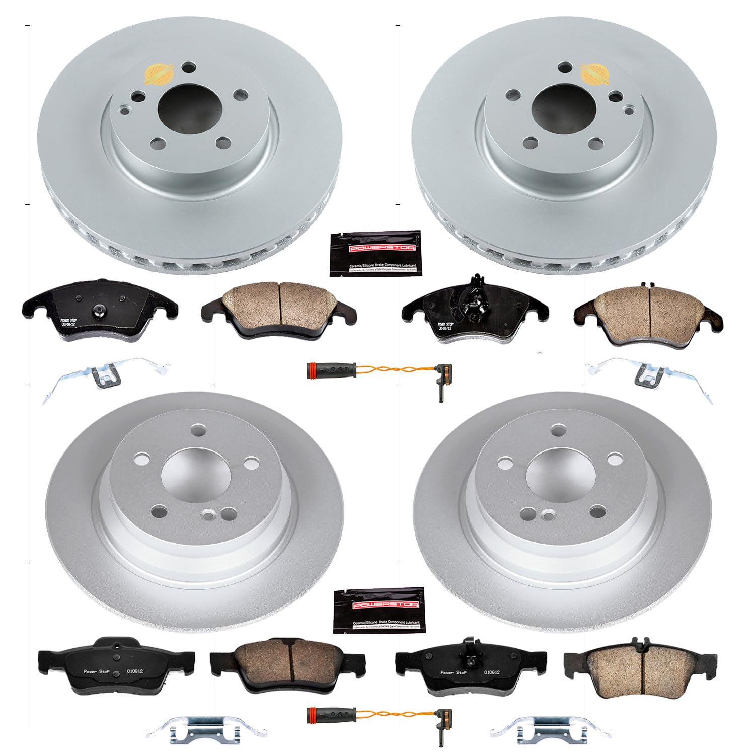Power Stop Z23 Evolution Geomet Coated Brake Kit For Mercedes-Benz E250 Front and Rear 2014-2016 [Model Specific]