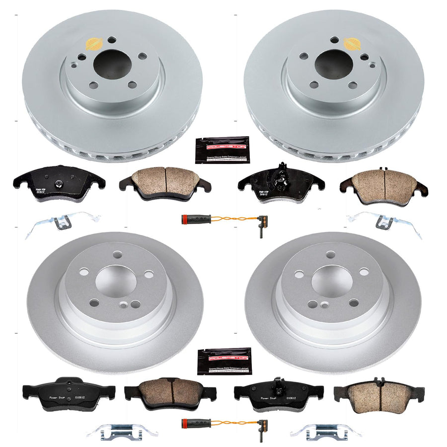Power Stop Z23 Evolution Geomet Coated Brake Kit For Mercedes-Benz E250 Front and Rear 2014-2016 [Model Specific]