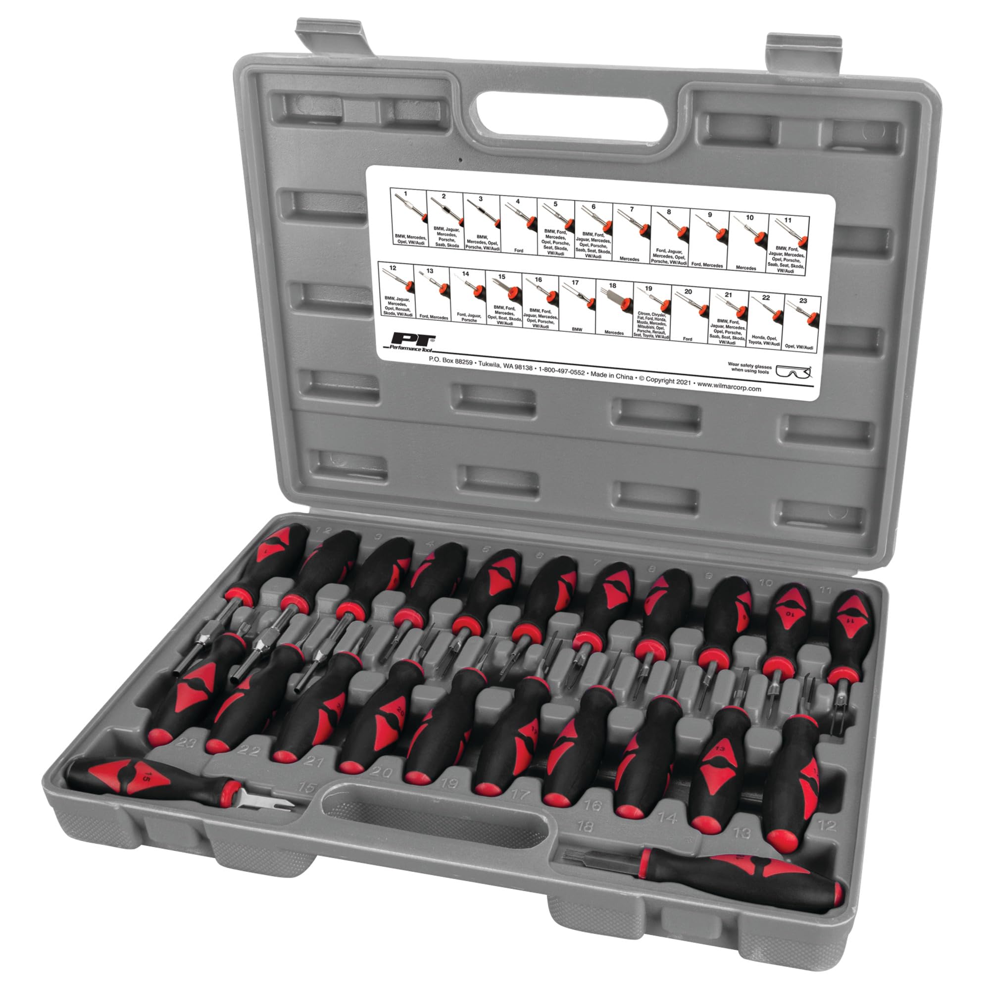 W89732 Performance Tool Terminal Release/Remover Set - 23-Piece Kit for Safe Removal of Terminal Blocks