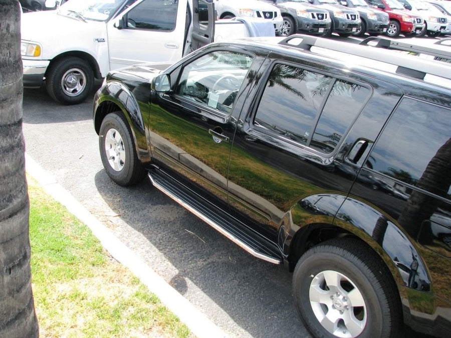TrailFX Running Board R0002RB Fits Toyota 4Runner 2010-2024 Black 69 Inch Extruded Aluminum with Stainless Steel Trim, 200 lb Capacity Set of 2 Running Boards
