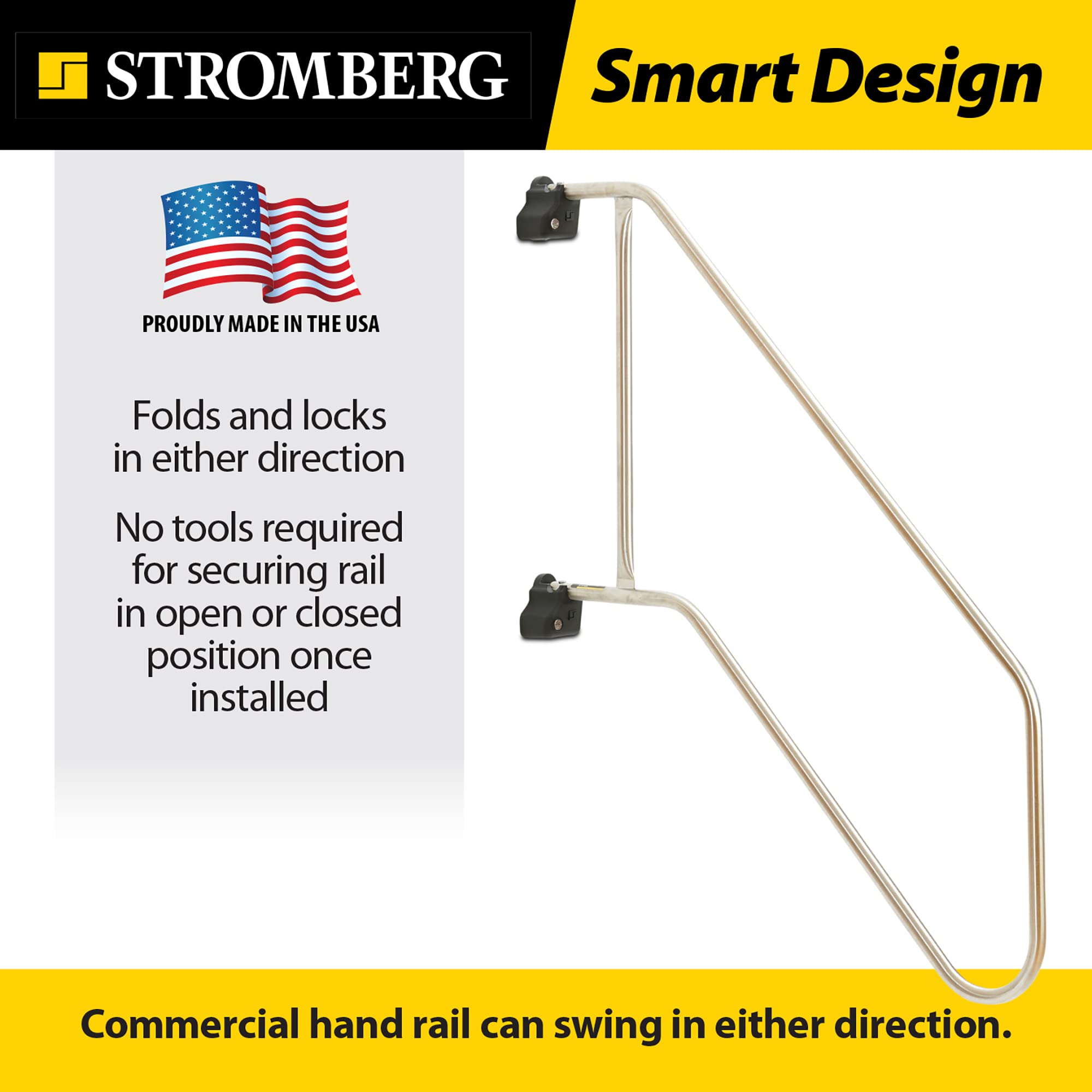 Stromberg Carlson AC-544L Locking Rail Commercial - Mobile Equipment Support - RV Camping Accessories and Travel Trailer Accessories for Step Ladder- 200 lbs Capacity - 36.5" Extension, 45" Height