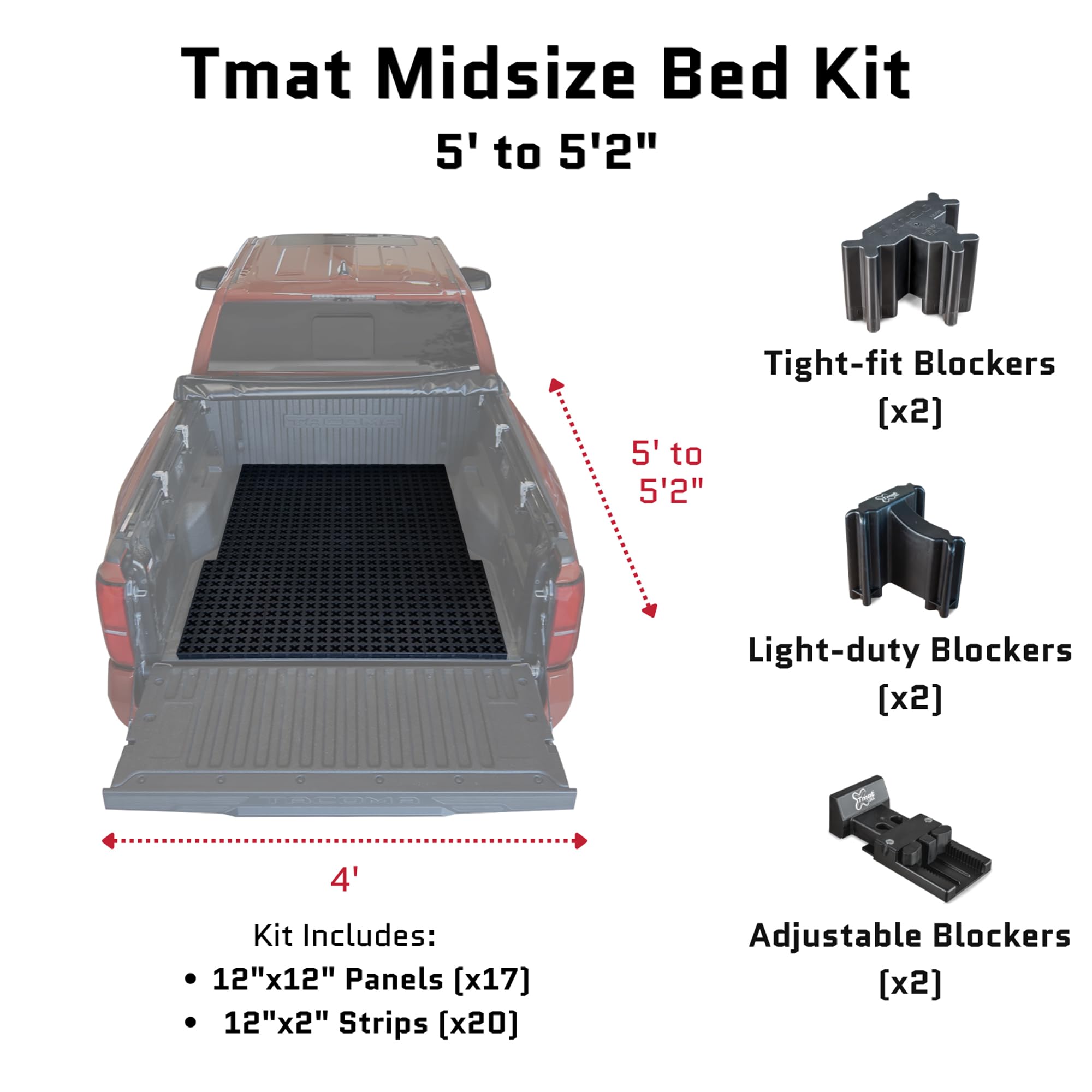 Midsize Truck Bed Organizer Tmat Slide Out Mat | Universal Fit