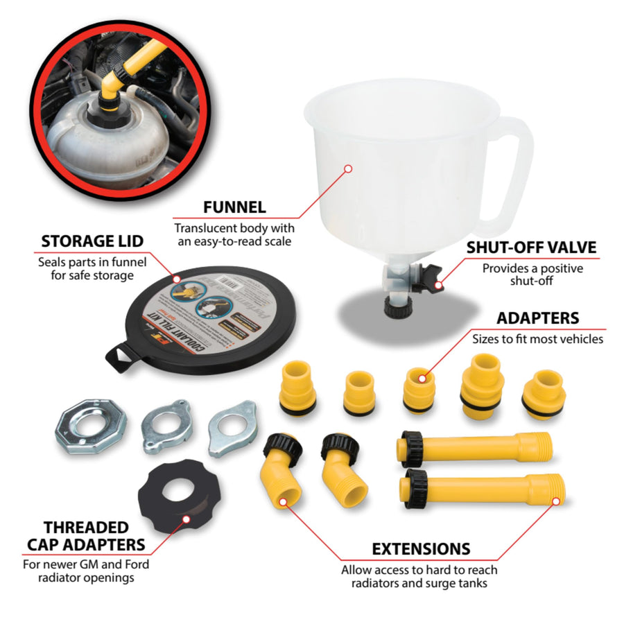 Coolant Funnel Kit Performance Tool W89740 Spill Proof