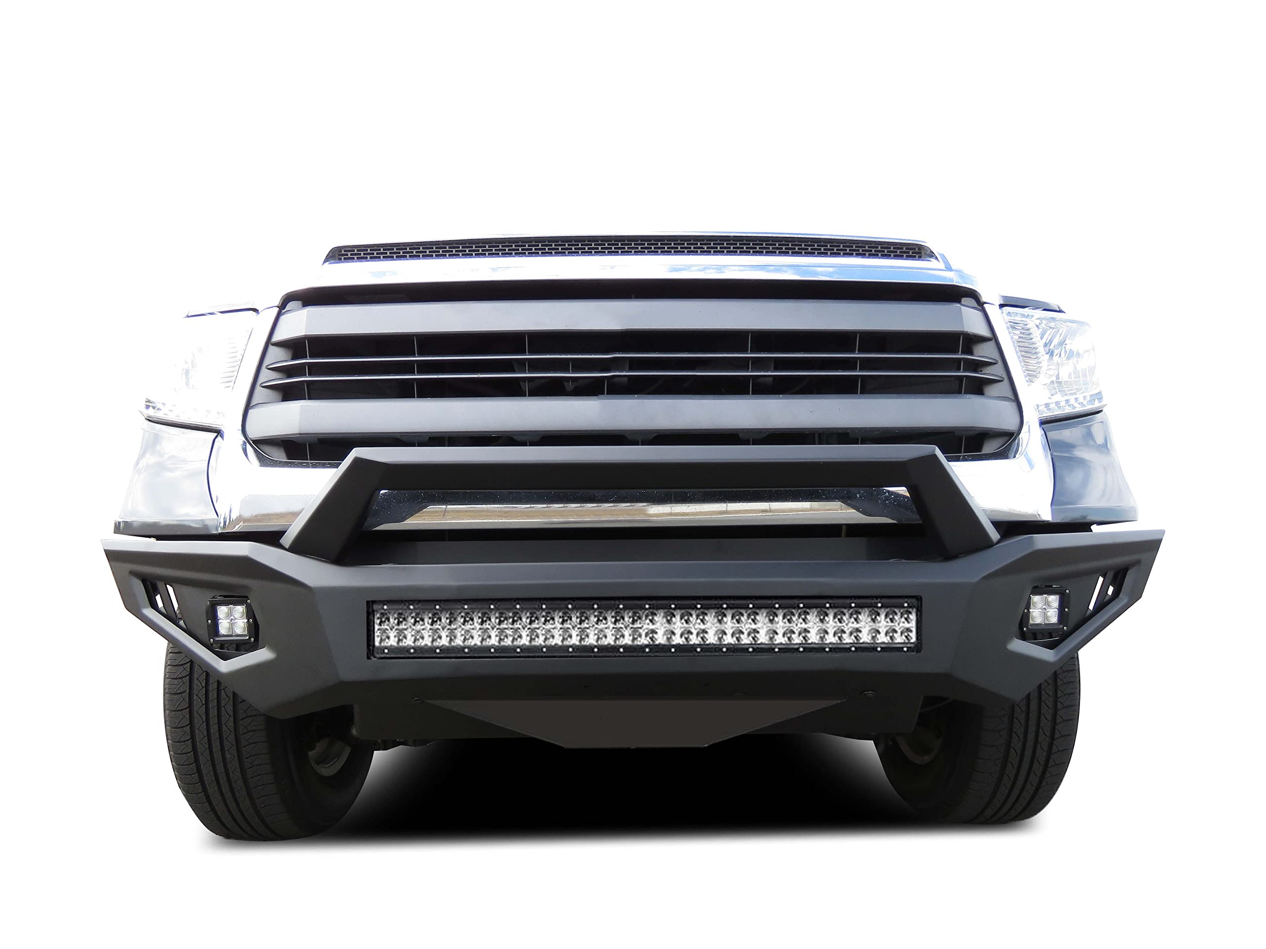 Armour II Heavy Duty Black Horse Front Bumper Kit Matte Black Compatible with 2014-2021 Toyota Tundra-AFB-TU19-K2