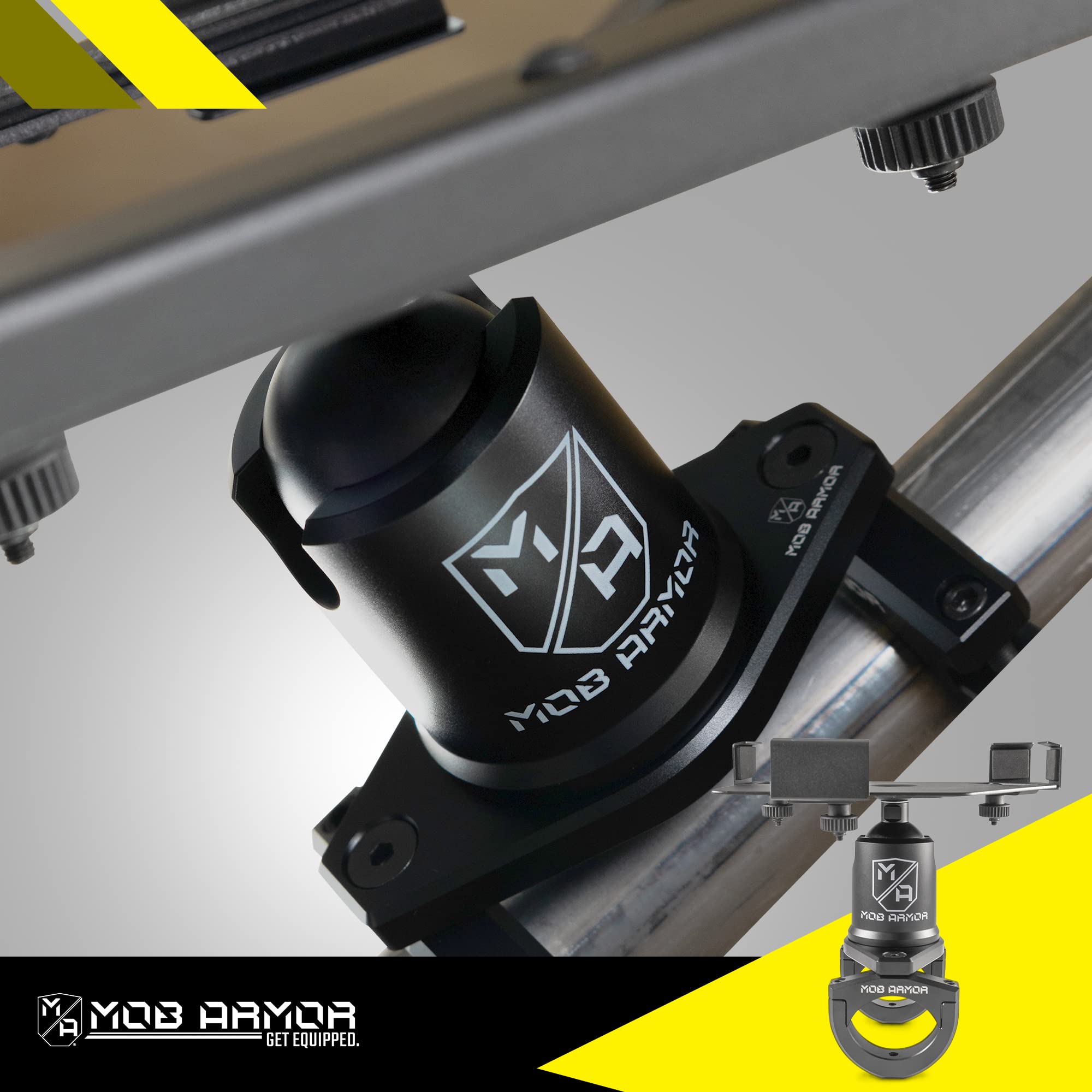 Mob Armor Maxx Tab Mount, Tablet Mount for 7''-13'' Tablets, Clamp Mount, Fits Tubes 1.5''-2.0'', Universal Design, Black