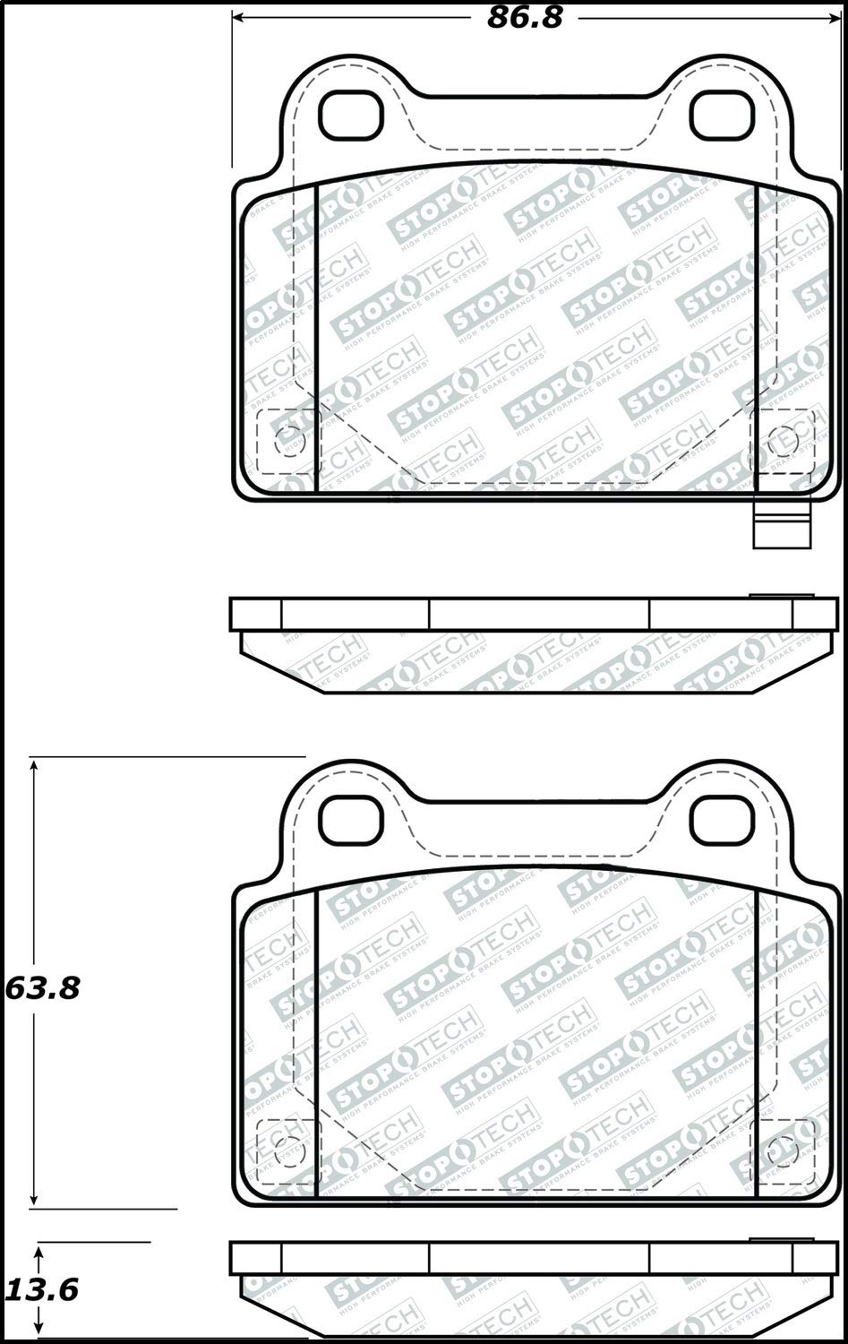 Brake Pads StopTech 305.13680 Street Select with Hardware