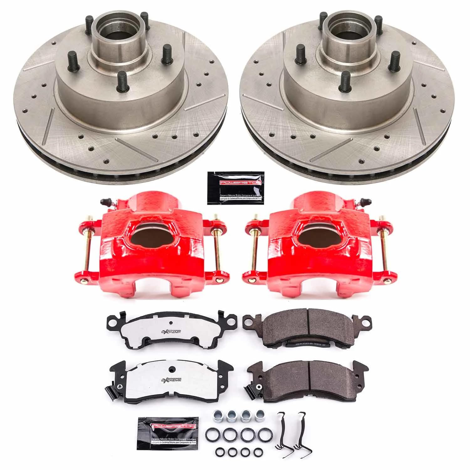 Power Stop Z26 KC2908-26, Front Caliper Kit-Drilled/Slotted Rotors, Carbon Ceramic Brake Pads & Calipers