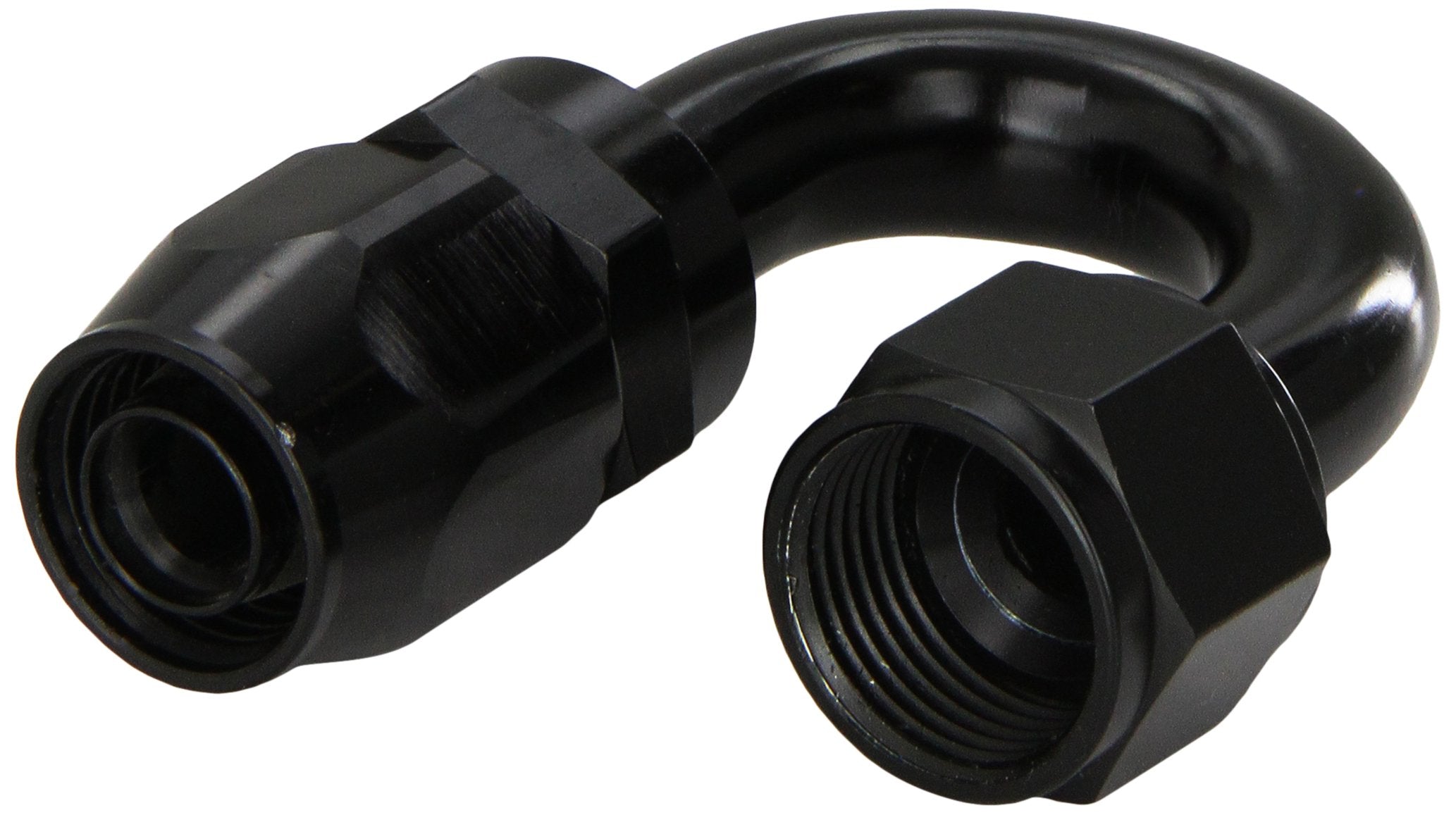 6180-12-2-12 Red Horse Performance 180 Degree Female Aluminum Hose End - Black