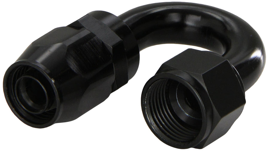 6180-12-2-12 Red Horse Performance 180 Degree Female Aluminum Hose End - Black