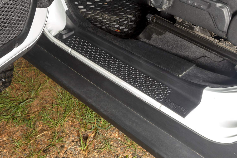 Rugged Ridge CJ/Wrangler YJ Door Entry Guards | 2-Piece Set, No Drill | Black Steel | 11216.02 | Fits 1976-1995 Jeep CJ-7 All Styles, 1987-1995 Jeep Wrangler YJ