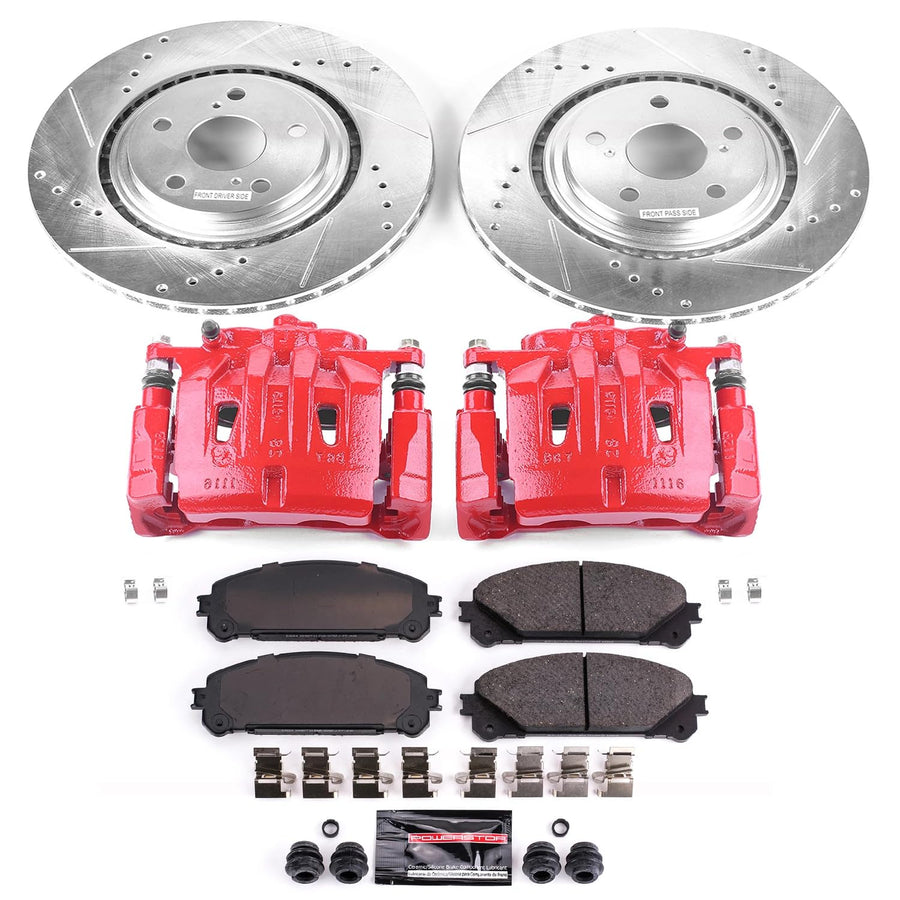 Power Stop Front Z23 Evolution Sport Brake Upgrade Kit KC4713A with Powder Coated Calipers