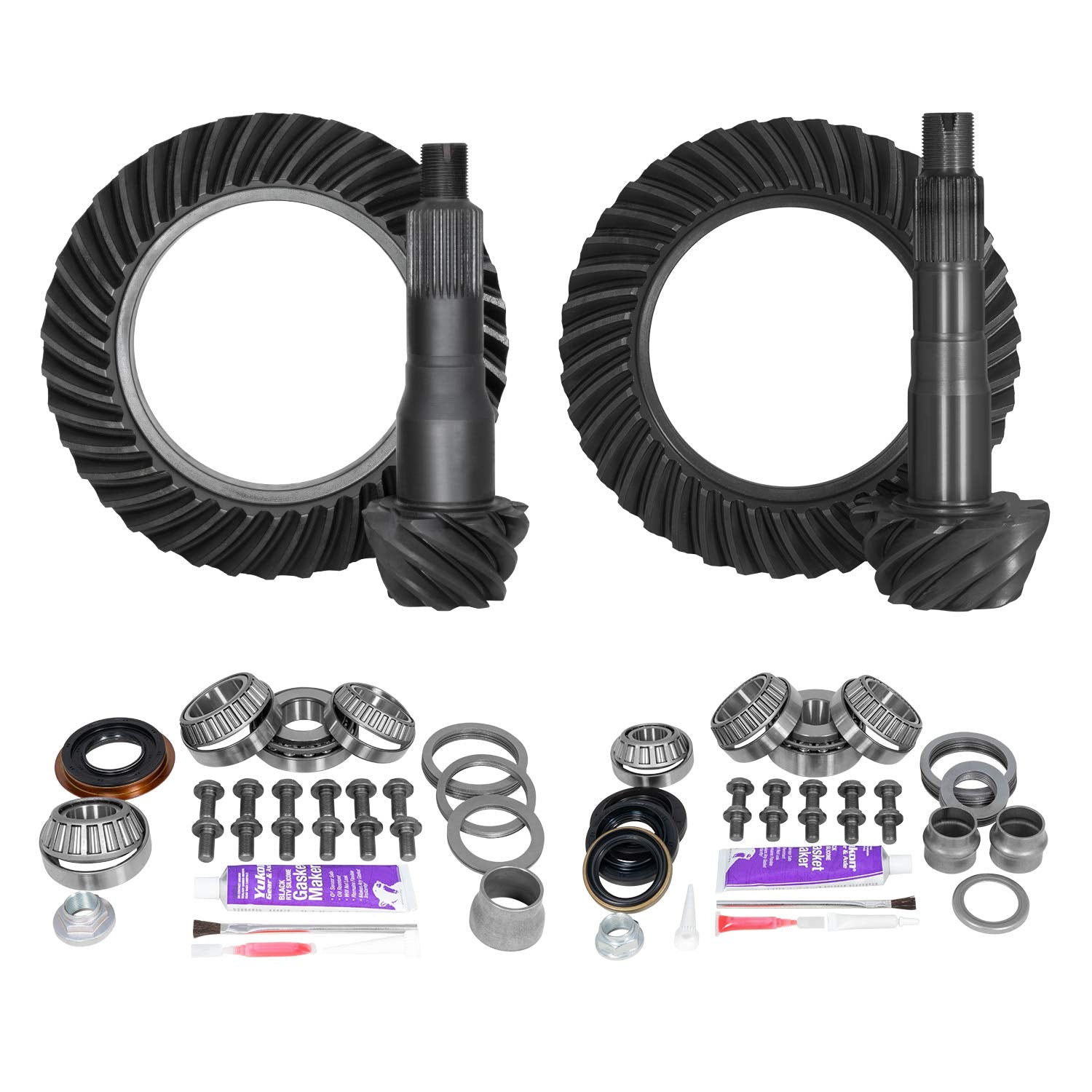 Front & Rear Ring & Pinion Gear Kit Package with Install Kits - Toyota 8.75/8IFS