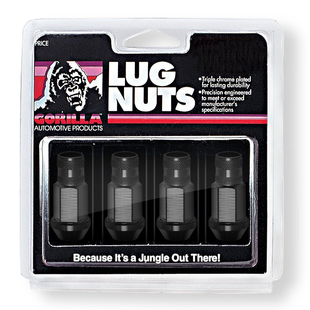 Open End Gorilla Automotive Aluminum Racing Lug Nuts-Black (12mm x 1.25 Thread Size) 44027BK