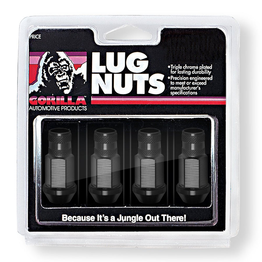 Open End Gorilla Automotive Aluminum Racing Lug Nuts-Black (12mm x 1.25 Thread Size) 44027BK