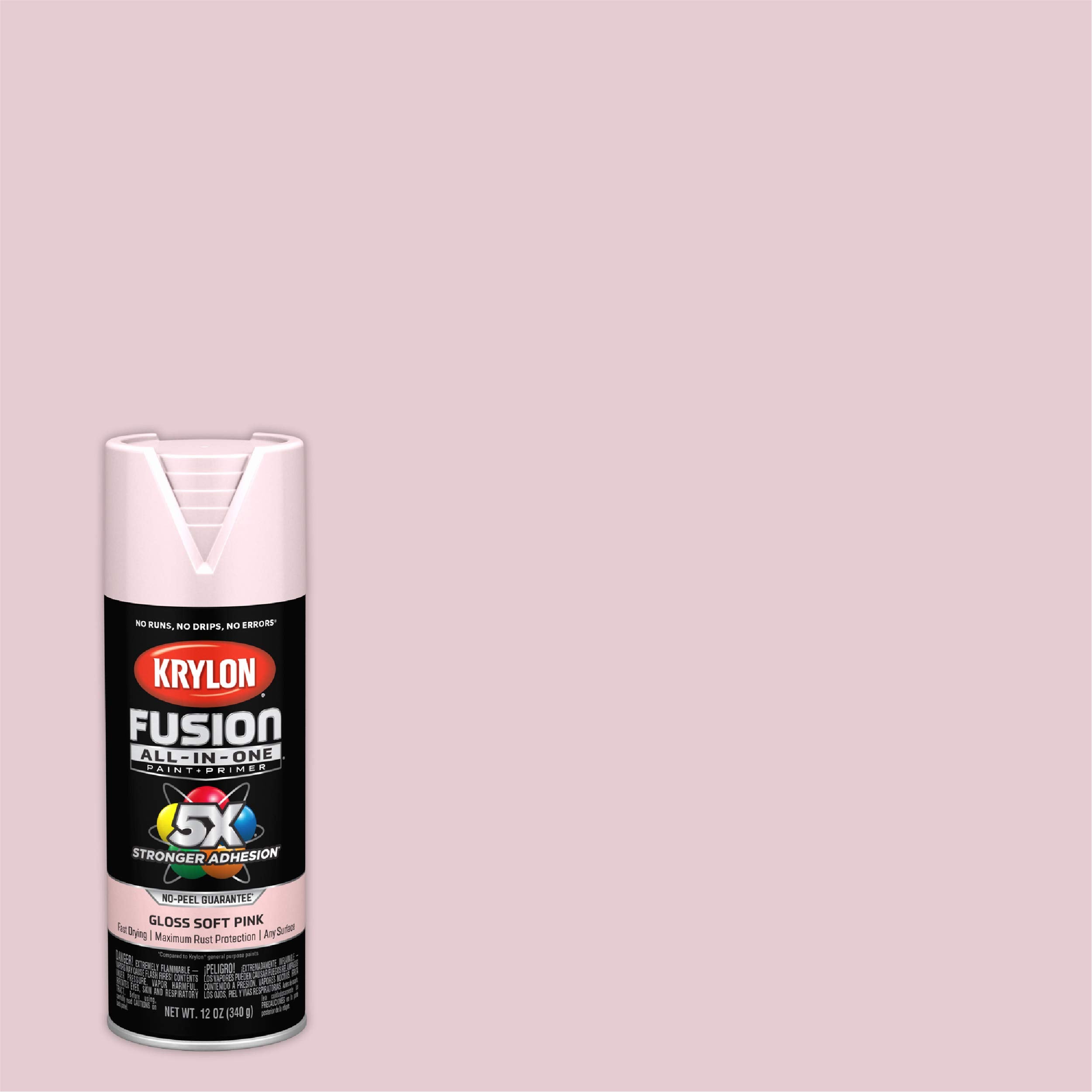 Krylon All-In-One Adhesive Spray Paint for Indoor/Outdoor Use, 12 oz, Pink Blush