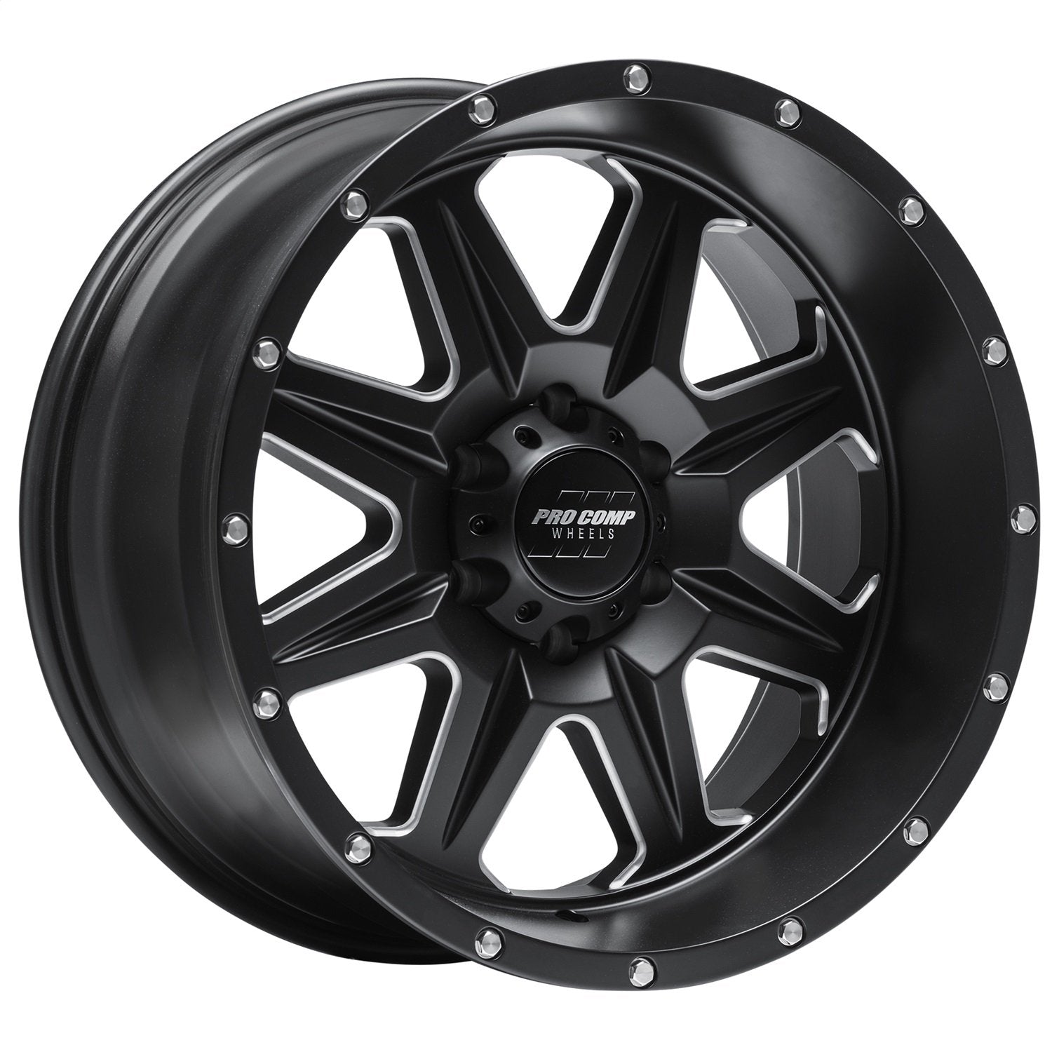 Recon Pro Comp Wheels Black Wheel with Painted (17 x 9. inches /6 x 5 inches, -6 inches Offset)